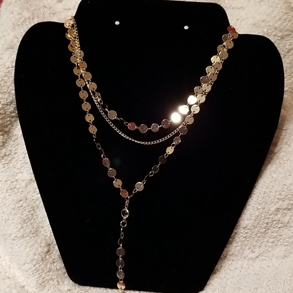 Tri layer gold necklace - Picture 2 of 3
